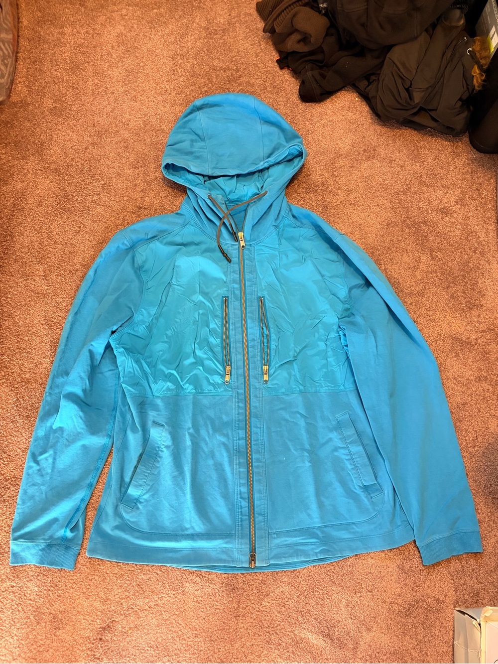 Lululemon Bright Blue Women's Hooded Zip Jacket PTP 23